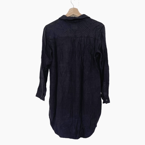 Rails Bianca Shirt Dress Charcoal Shadow Oversized Black Flannel Size Small - Picture 4 of 7